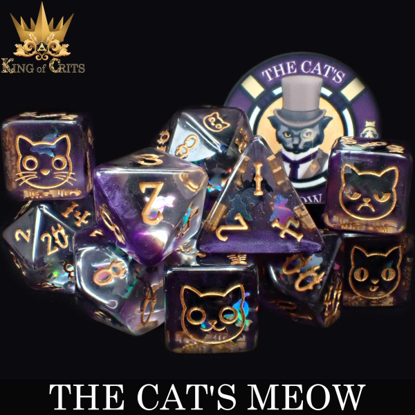 King of Crits Dice: Cat's Meow - 11 Dice Set