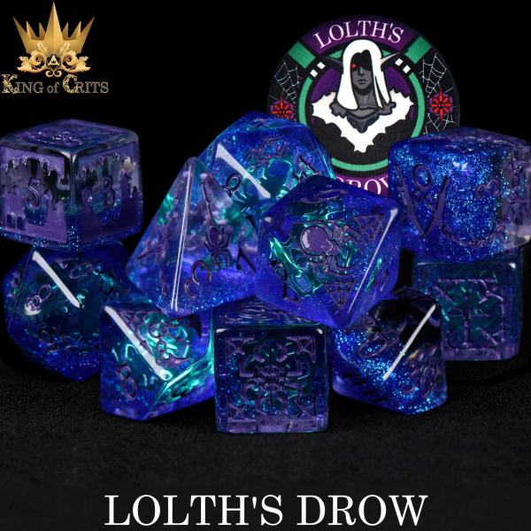 King of Crits Dice: Lolth's Drow - 11 Dice Set