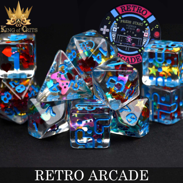 King of Crits Dice: Retro Arcade - 11 Dice Set