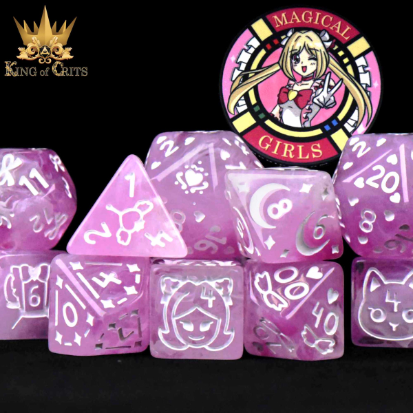 King of Crits Dice: Magical Girls - 11 Dice Set