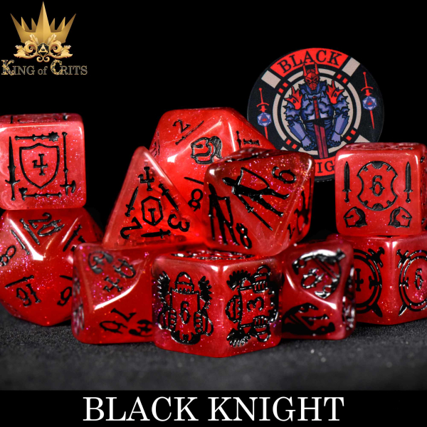 King of Crits Dice: Black Knight - 11 Dice Set