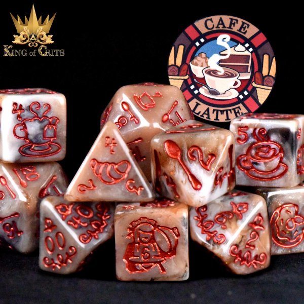 King of Crits Dice: Cafe Latte - 11 Dice Set