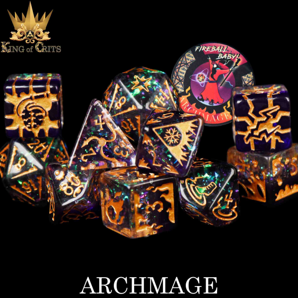 King of Crits Dice: Archmage - 11 Dice Set
