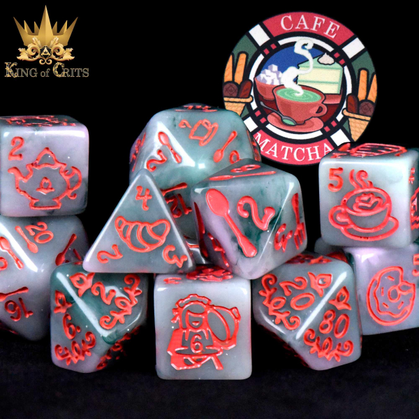 King of Crits Dice: Cafe Matcha - 11 Dice Set