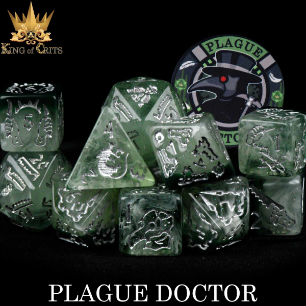 King of Crits Dice: Plague Doctor - 11 Dice Set