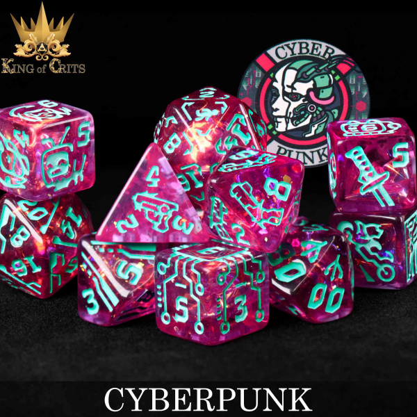 King of Crits Dice: Cyberpunk - 11 Dice Set