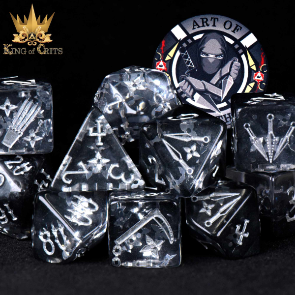 King of Crits Dice: Art of Stealth - 11 Dice Set