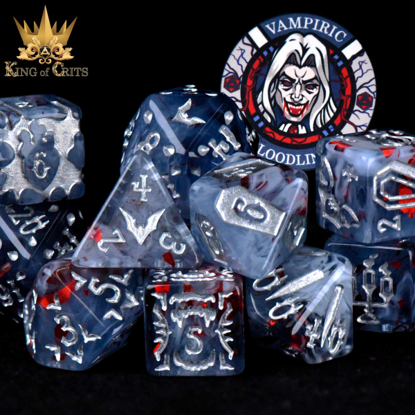 King of Crits Dice: Vampiric Bloodline - 11 Dice Set