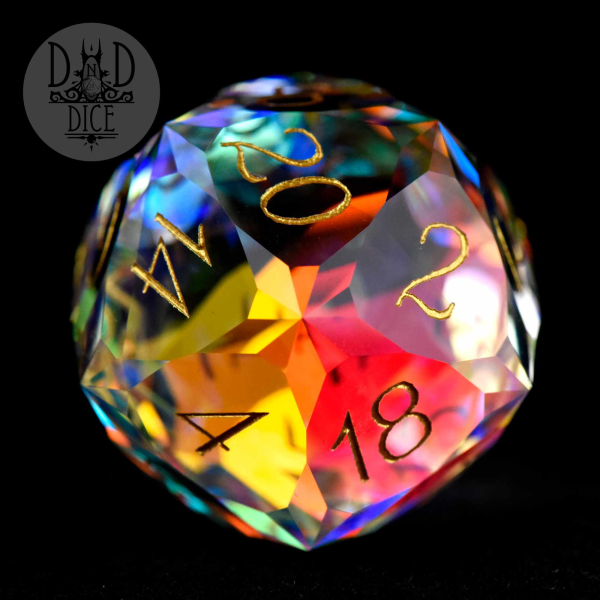 King of Crits Dice: Gem Cut Prism 30mm D20 (Gift Box)