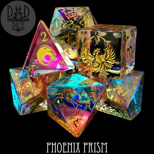 King of Crits Dice: Phoenix Prism Glass (Gift Box)