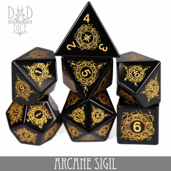 King of Crits Dice: Arcane Sigil Obsidian (Gift Box)