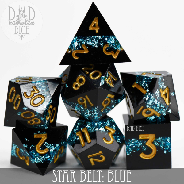 King of Crits Dice: Star Belt: Blue (Handmade)