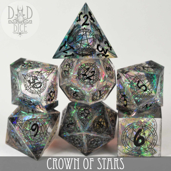 King of Crits Dice: Crown of Stars (Handmade)