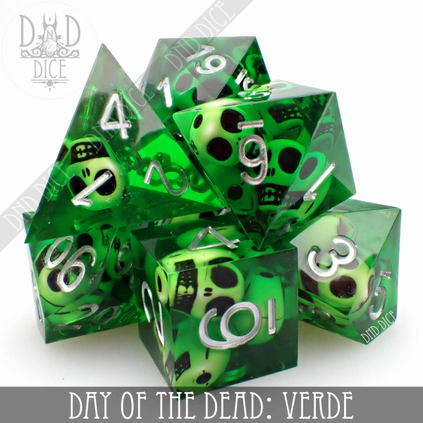 King of Crits Dice: Day of the Dead - Verde (Handmade)