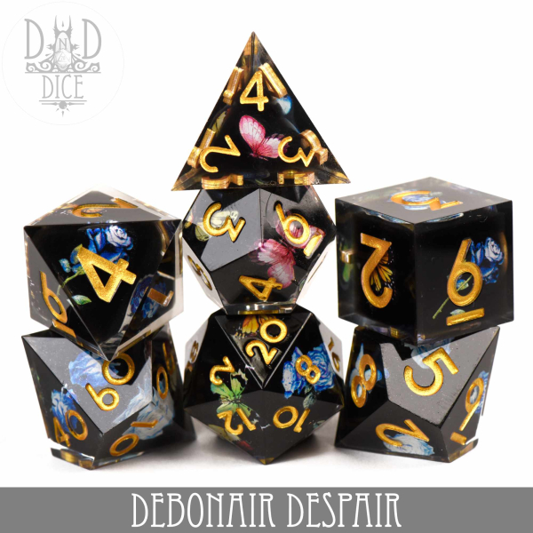 King of Crits Dice: Debonair Despair (Handmade)
