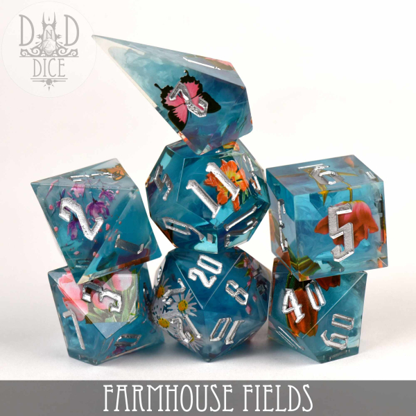 King of Crits Dice: Farmhouse Fields (Handmade)