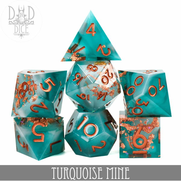 King of Crits Dice: Turquoise Mine (Handmade)