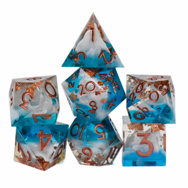 King of Crits Dice: Misty River (Handmade)