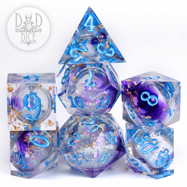 King of Crits Dice: Periwinkle Powder (Liquid Core)