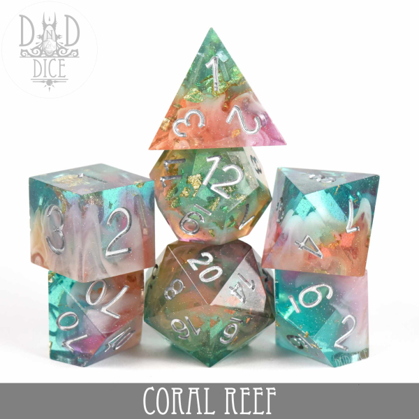 King of Crits Dice: Coral Reef (Handmade)