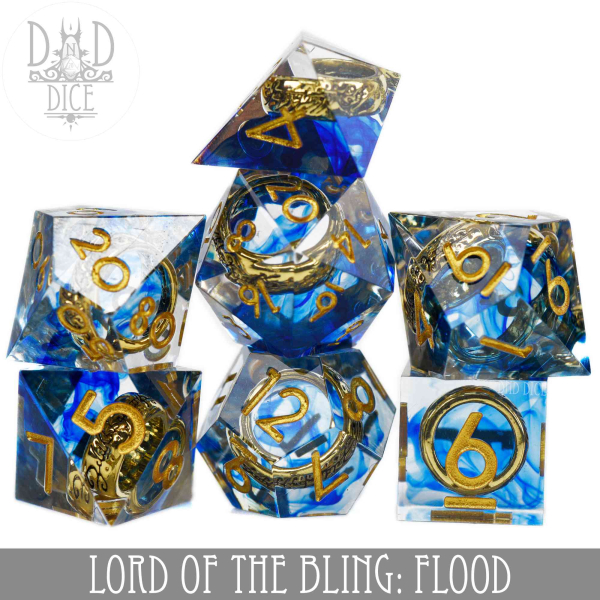 King of Crits Dice: Lord of the Bling: Flood - (Handmade)