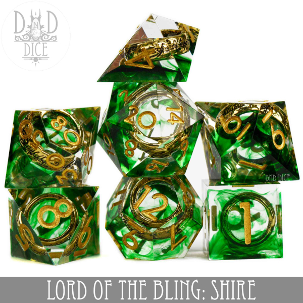 King of Crits Dice: Lord of the Bling: Shire - (Handmade)