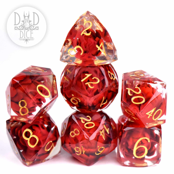 King of Crits Dice: Roses are Red (Handmade)