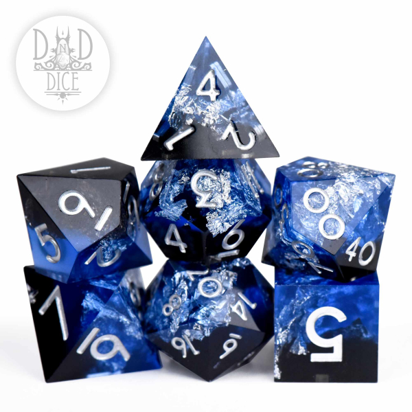 King of Crits Dice: Silver Seas (Handmade)