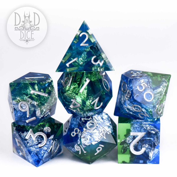 King of Crits Dice: Silver Shores (Handmade)