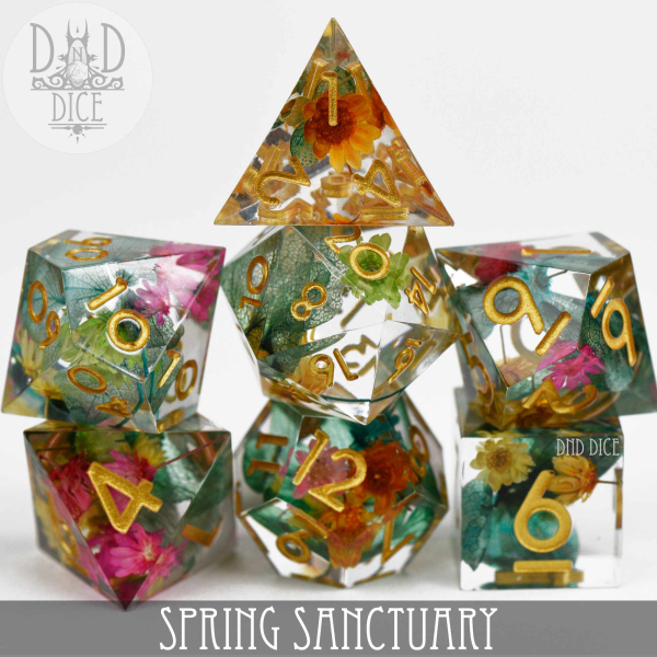 King of Crits Dice: Spring Sanctuary (Handmade)