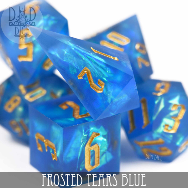King of Crits Dice: Frosted Tears Blue (Handmade)