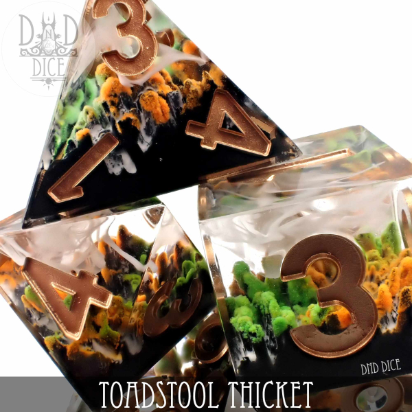 King of Crits Dice: Toadstool Thicket (Handmade)