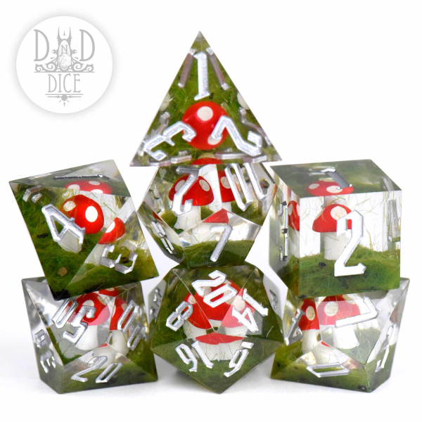 King of Crits Dice: Turf and Toadstools (Handmade)