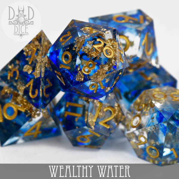 King of Crits Dice: Wealthy Water (Handmade)