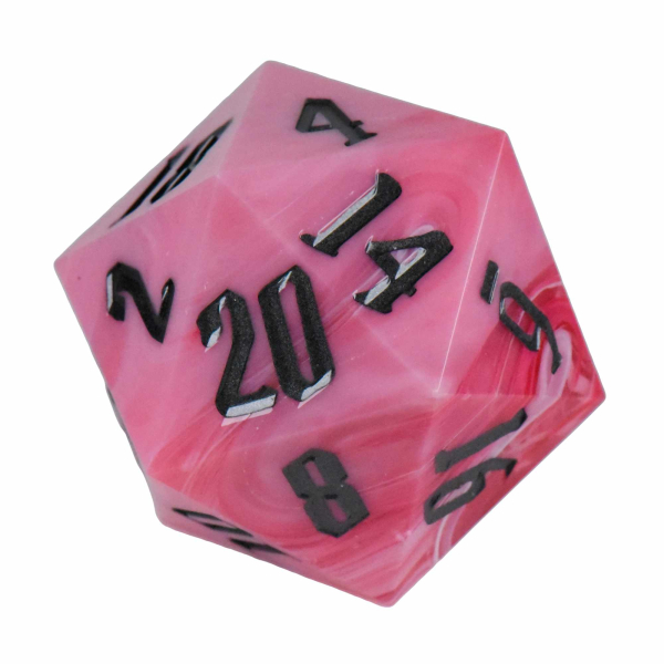 King of Crits Dice: 55mm D20 Marbled Fuchsia