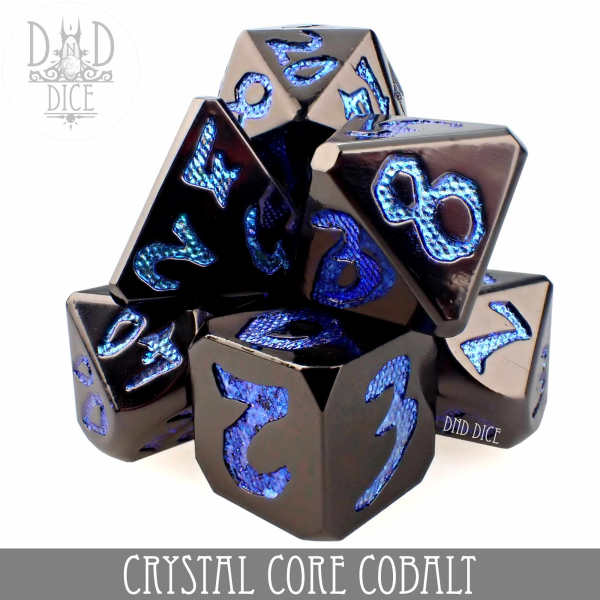 King of Crits Dice: Crystal Core Cobalt (Metal)