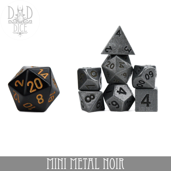 King of Crits Dice: Mini Metal Noir (10mm)