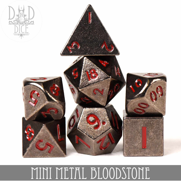 King of Crits Dice: Mini Metal Bloodstone (10mm)
