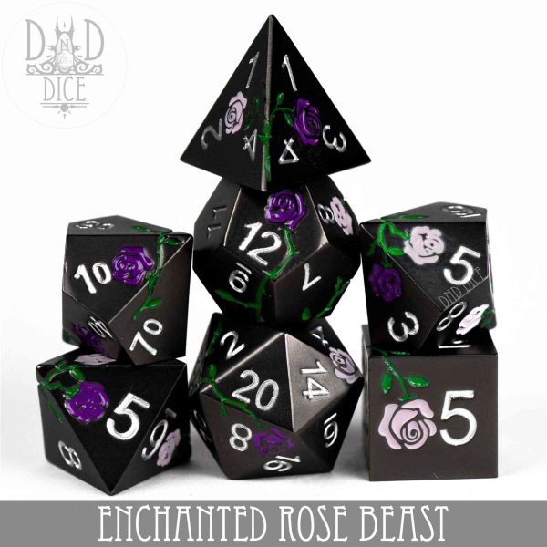 King of Crits Dice: Enchanted Rose: Beast - (Metal)