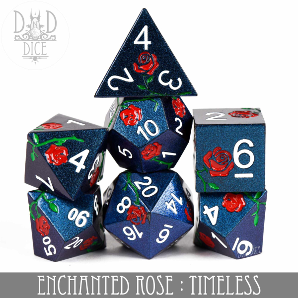 King of Crits Dice: Enchanted Rose: Timeless - (Metal)