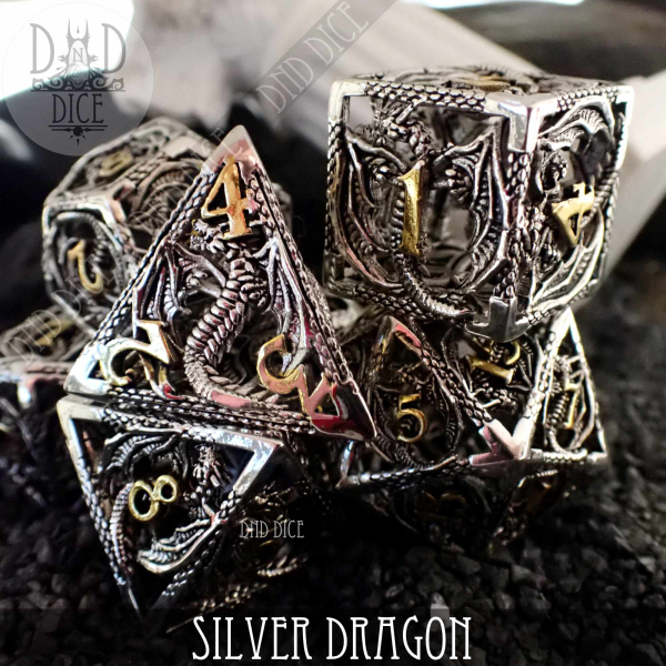 King of Crits Dice: Silver Dragon - Metal (Gift Box)