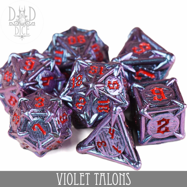 King of Crits Dice: Violet Talons (Metal)