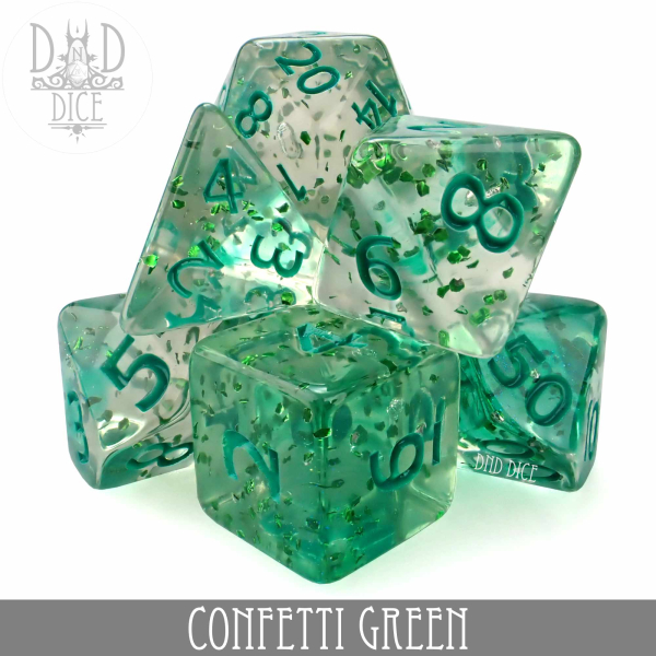 King of Crits Dice: Confetti Green