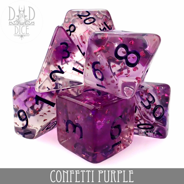 King of Crits Dice: Confetti Purple