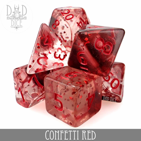 King of Crits Dice: Confetti Red