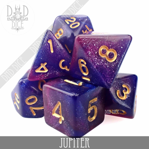 King of Crits Dice: Jupiter Galaxy Dice Set