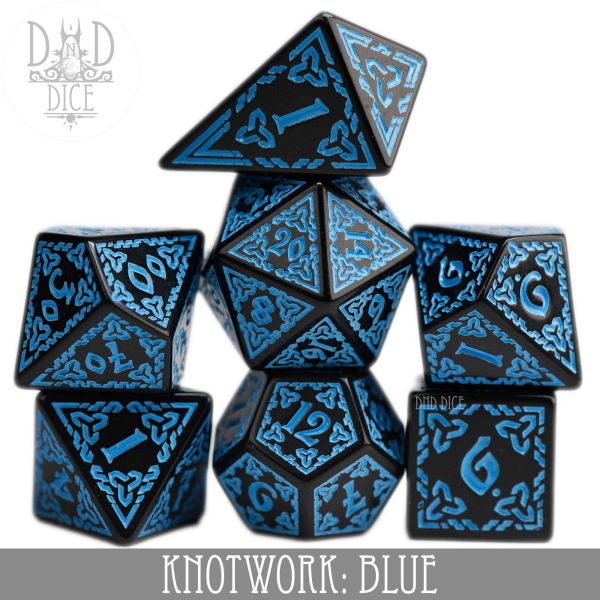 King of Crits Dice: Knotwork: Blue