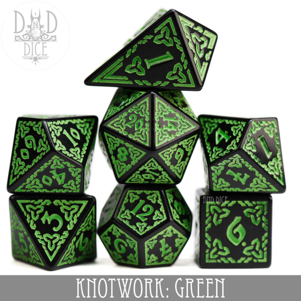 King of Crits Dice: Knotwork: Green