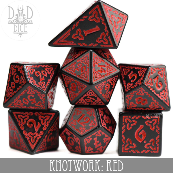 King of Crits Dice: Knotwork: Red