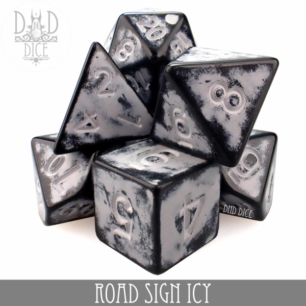 King of Crits Dice: Road Sign Icy